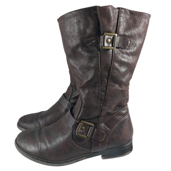BARETRAPS! ESPRESSO BROWN GENUINE LEATHER & VEGAN SUEDE SHAFT BOOTS! SZ 10M - Picture 1 of 11